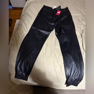 Commando Black Faux Leather Joggers NWT Medium
